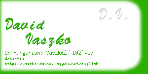 david vaszko business card